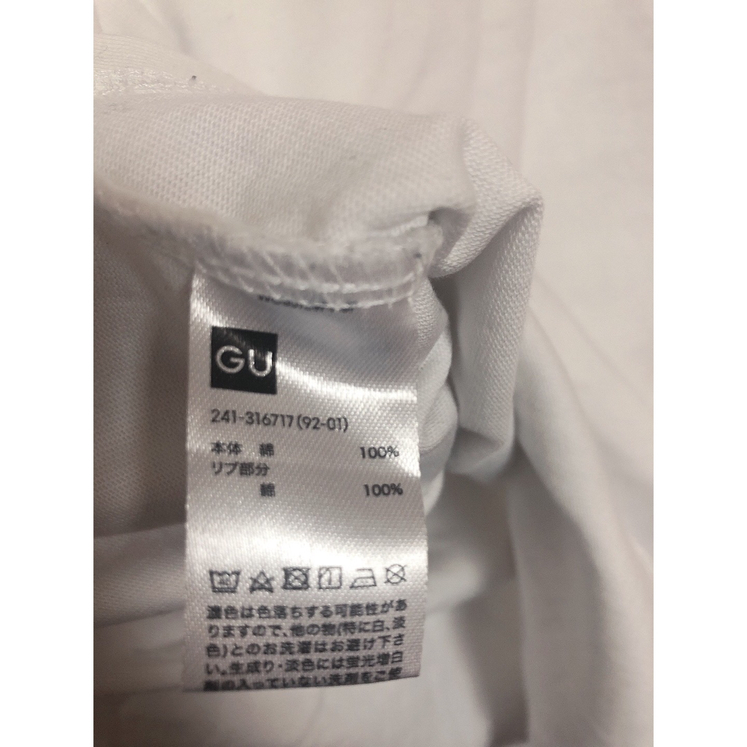 GU(ジーユー)のGU  オーバーサイズロゴT(5分袖) ホワイト レディースのトップス(Tシャツ(半袖/袖なし))の商品写真