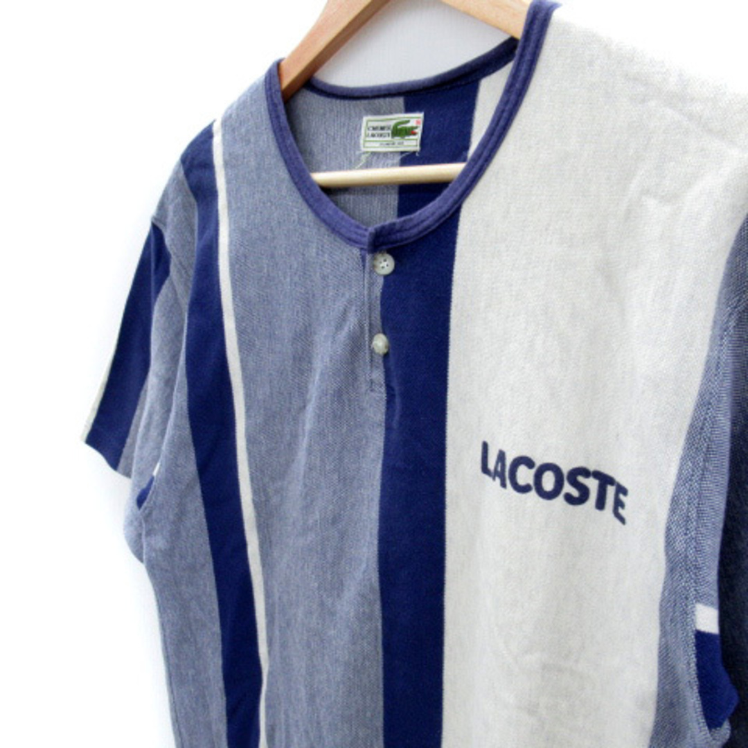 LACOSTE(ラコステ)のラコステ ルームウエア カットソー 半袖 ヘンリーネック ストライプ柄 MA 紺 メンズのメンズ その他(その他)の商品写真