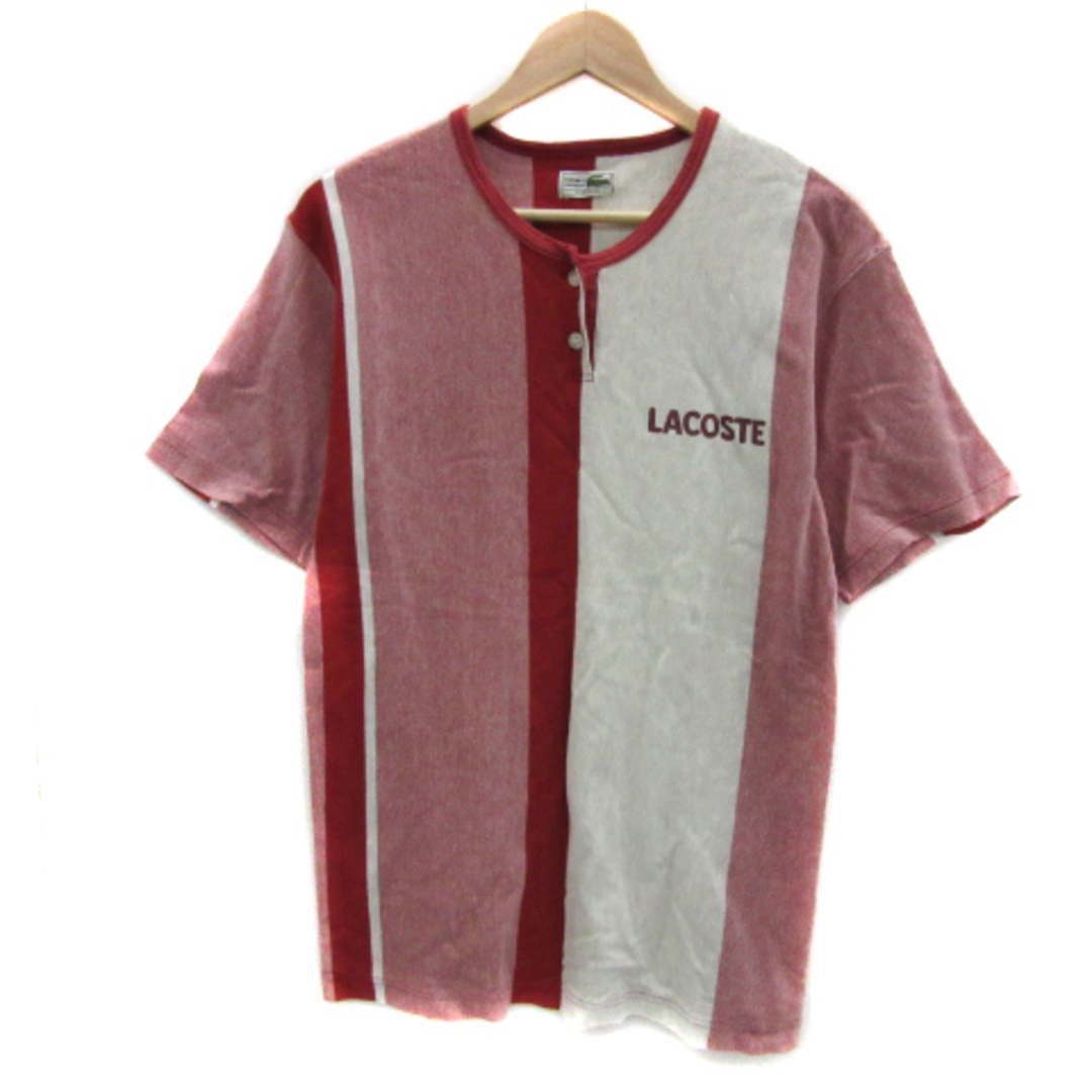 LACOSTE(ラコステ)のラコステ Tシャツ カットソー 半袖 ヘンリーネック ストライプ柄 WM～WL レディースのトップス(Tシャツ(半袖/袖なし))の商品写真