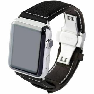 Apple Watch バンド レザー 45 44 42mm対応シュリンクレザー(その他)
