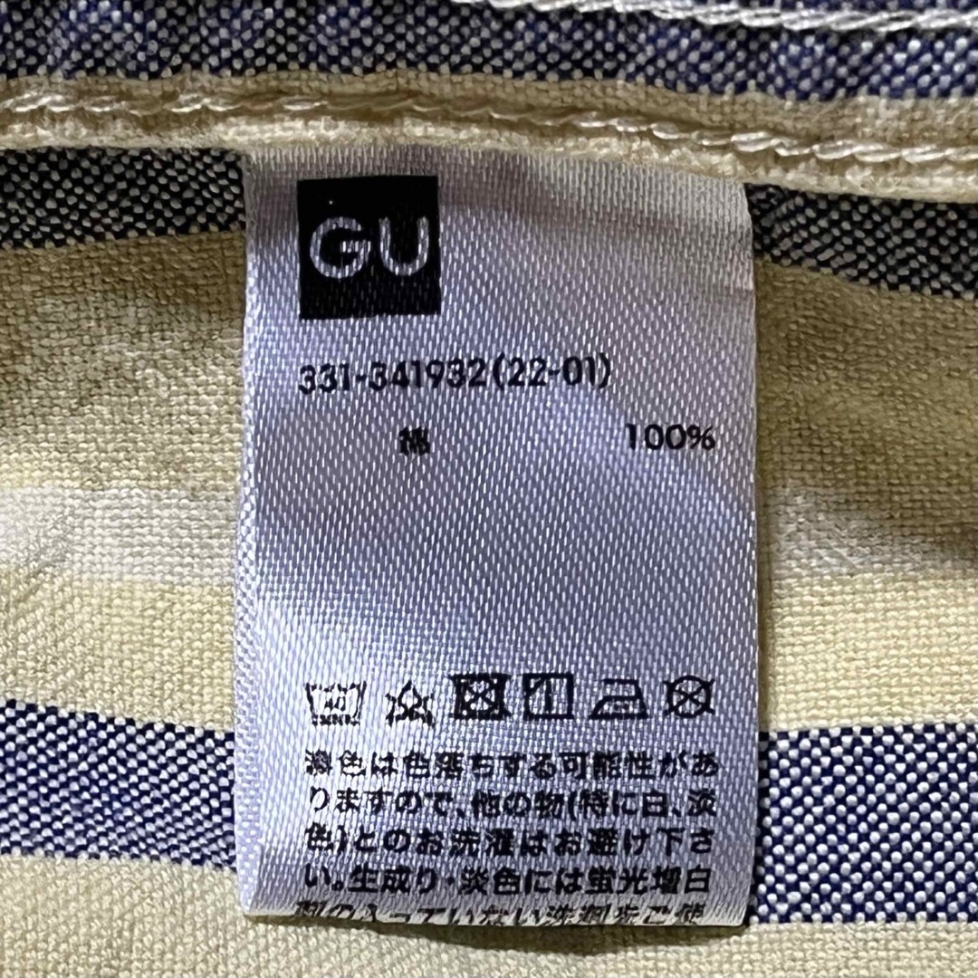 GU(ジーユー)のGU オーバーサイズシャツ 5分袖 ストライプ 3XL 大きいサイズ メンズのトップス(シャツ)の商品写真