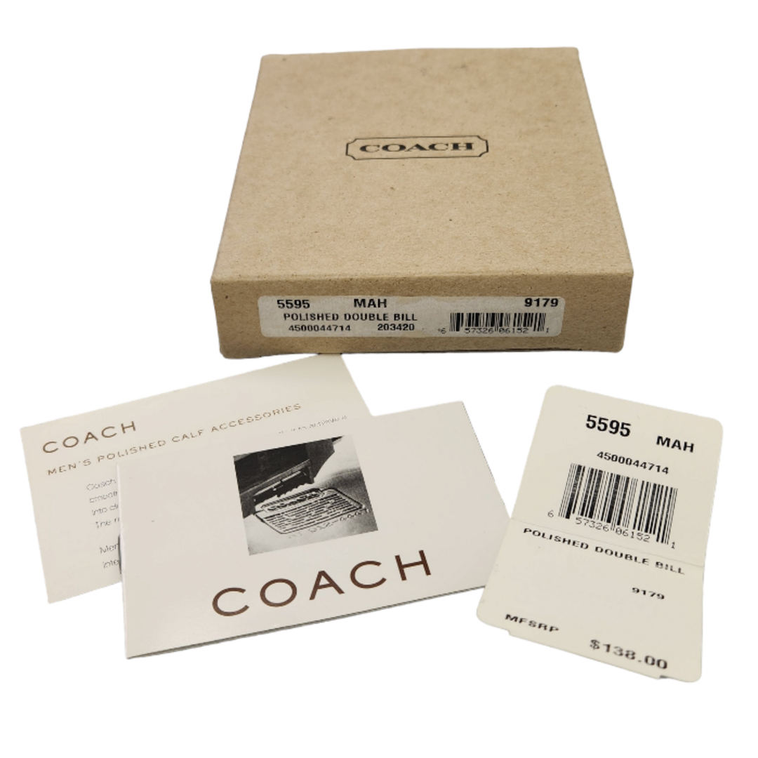 COACH(コーチ)のCOACH コーチ 財布 メンズ レザー 二つ折り マホガニー 中古 T1 メンズのファッション小物(折り財布)の商品写真