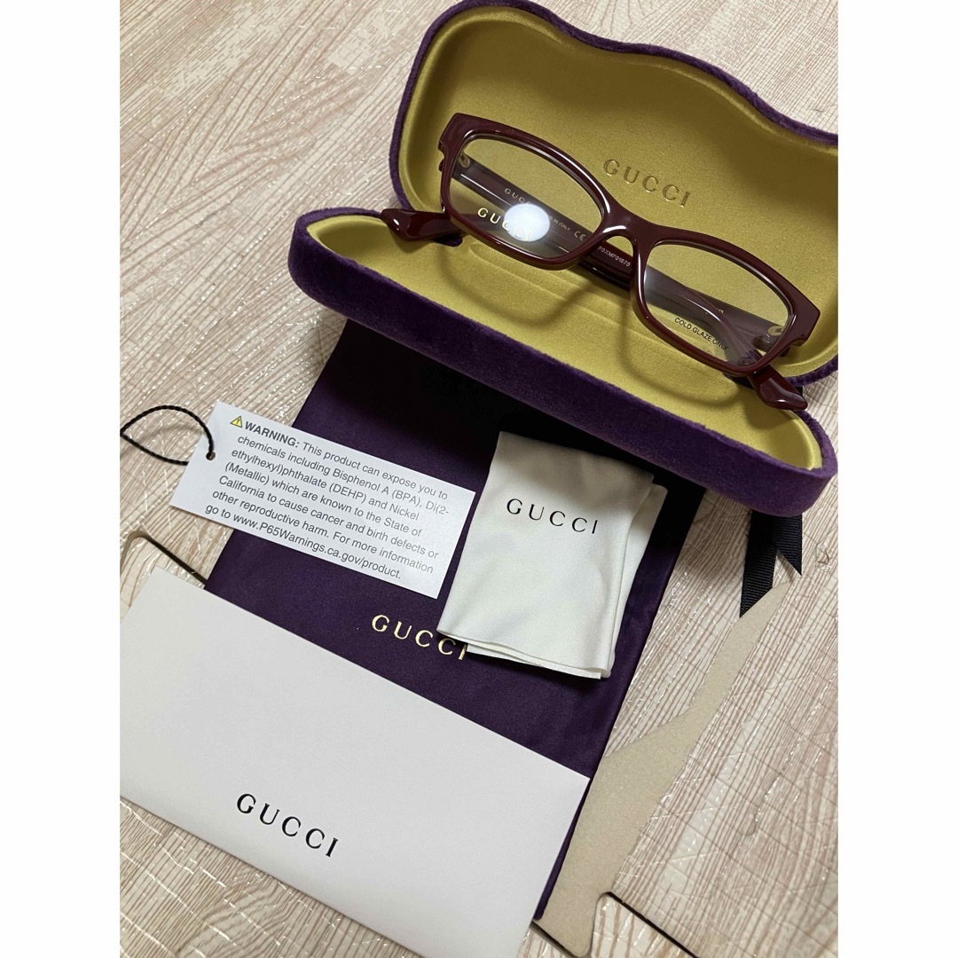 Gucci(グッチ)の【新品未使用】GUCCI⭐︎イタリア製⭐︎ブランドロゴ⭐︎茶色メガネ レディースのファッション小物(サングラス/メガネ)の商品写真