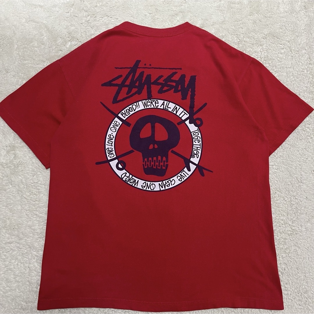 STUSSY(ステューシー)のメキシコ製　STUSSY ステューシー　スカル　スケボー　サーフボード　サイズL メンズのトップス(Tシャツ/カットソー(半袖/袖なし))の商品写真