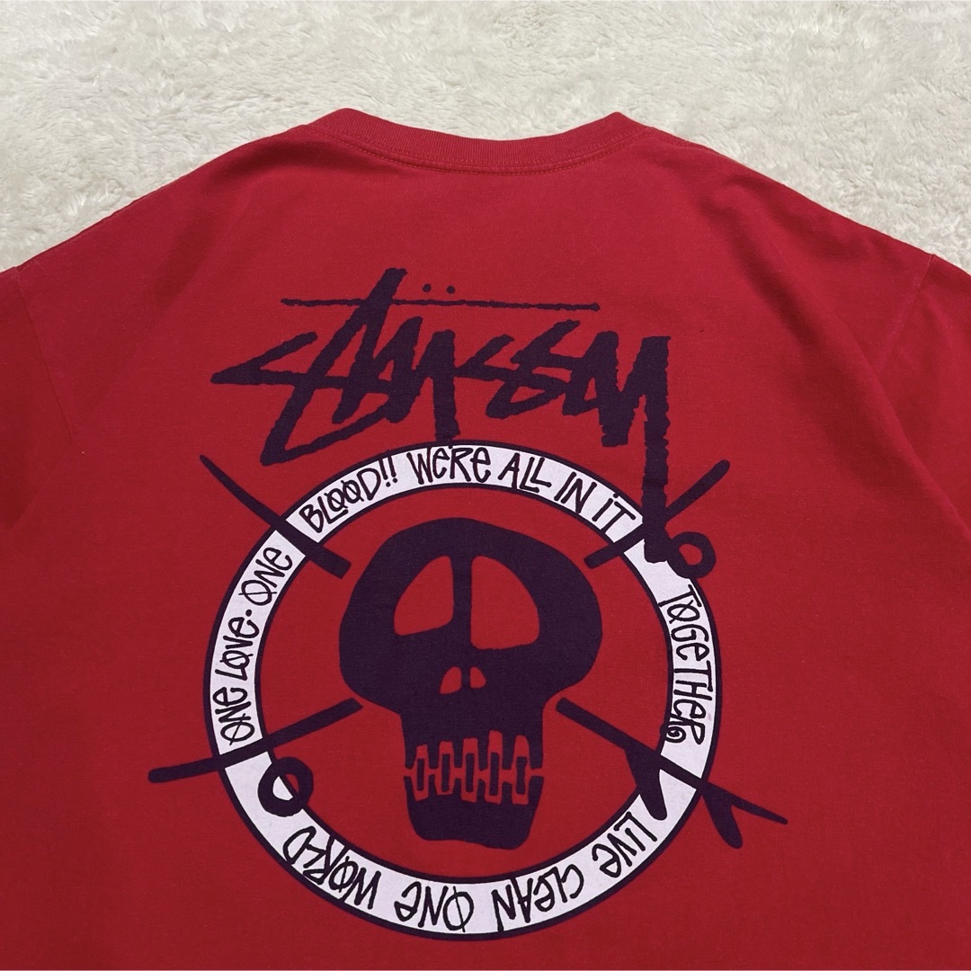 STUSSY(ステューシー)のメキシコ製　STUSSY ステューシー　スカル　スケボー　サーフボード　サイズL メンズのトップス(Tシャツ/カットソー(半袖/袖なし))の商品写真