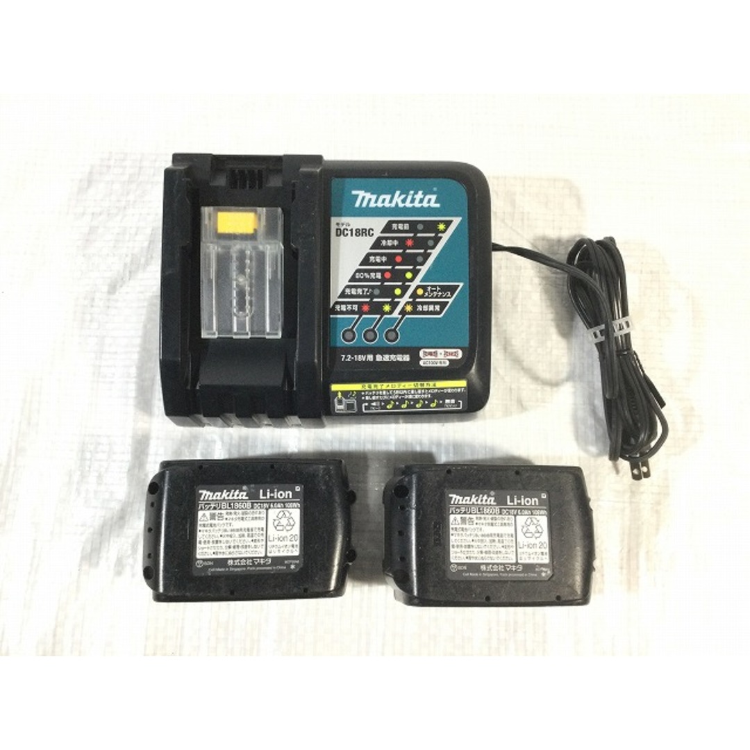 Makita(マキタ)の☆中古品☆makita マキタ 18V 充電式インパクトドライバー TD171D 黒/ブラック バッテリー2個(18V6.0Ah) 充電器付 89661 自動車/バイクのバイク(工具)の商品写真