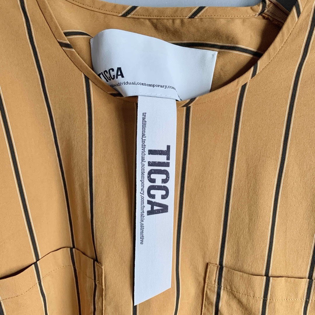 TICCA(ティッカ)のTICCA ストライプシャツカットソー ティッカ ブラウス ダークマスタード レディースのトップス(シャツ/ブラウス(長袖/七分))の商品写真