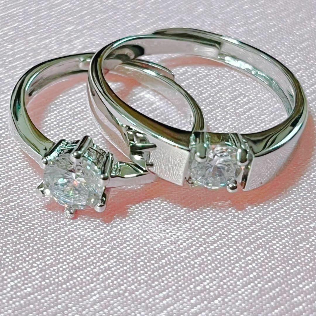 アクセサリー　指輪　ペアリング　ペア指輪　ギフト　フリーサイズ　シルバー925 レディースのアクセサリー(リング(指輪))の商品写真