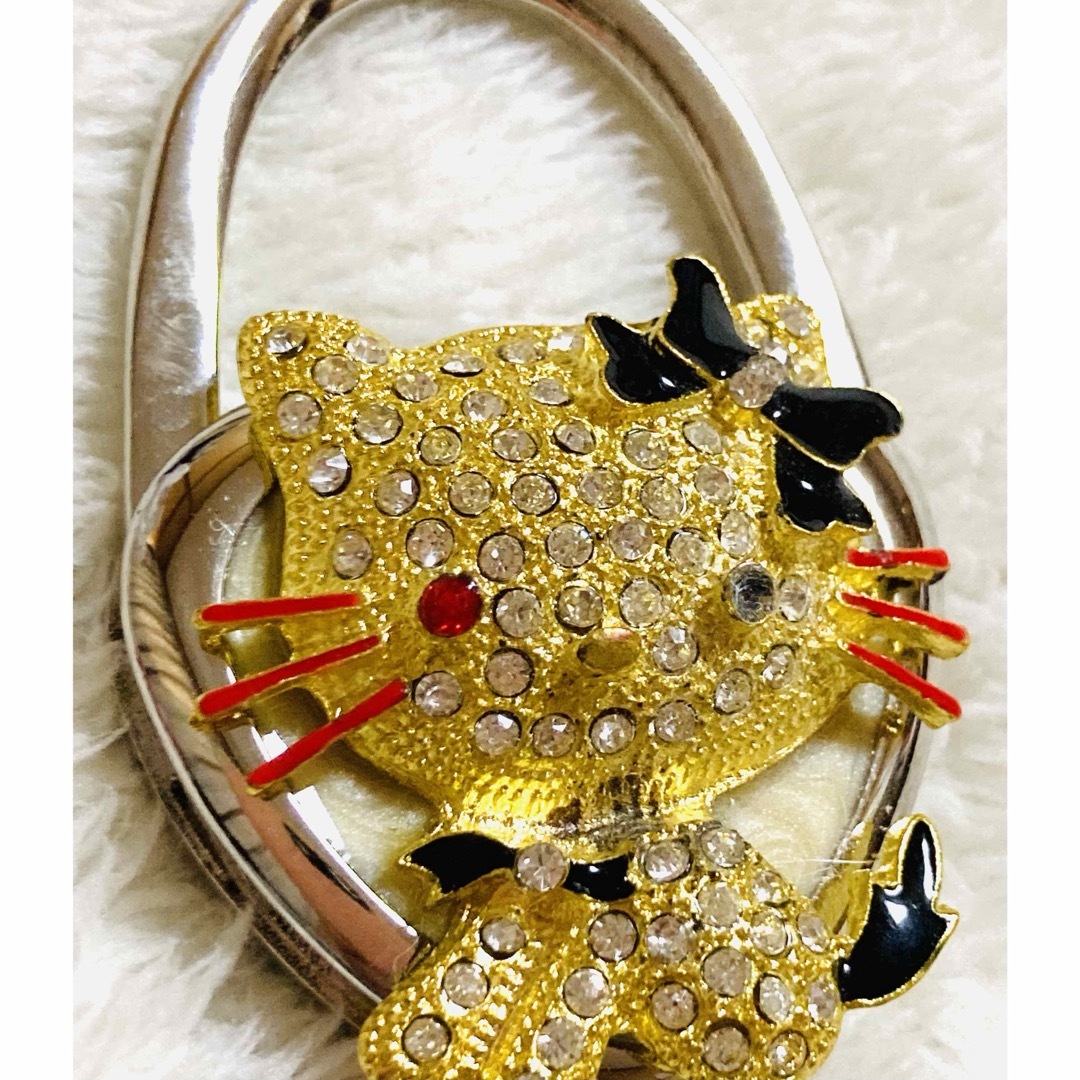 ハローキティ(ハローキティ)のキティ キラキラ ゴールド キーホルダー キーリング レディースのファッション小物(キーホルダー)の商品写真