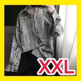 メンズ 柄シャツ メンズ レトロ XXL オーバーサイズ ワイシャツ　長袖シャツ(シャツ)