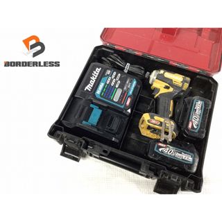 マキタ(Makita)の☆中古品☆makita マキタ 40Vmax 充電式インパクトドライバ TD001GDXFY バッテリー2個(40Vmax 2.5Ah) 充電器 ケース付き 89721(工具)