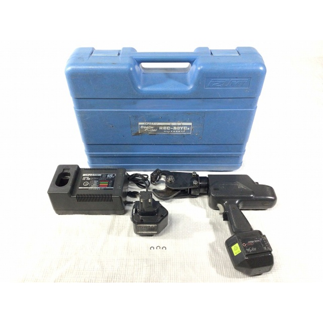 ☆中古品☆ IZUMI イズミ 泉精器 14.4V 電動油圧式ケーブルカッター REC-30YC3 バッテリー2個 充電器 切断機 ワイヤーカッター 89830 自動車/バイクのバイク(工具)の商品写真