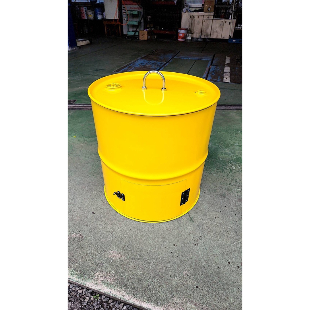 セールス価格‼️BBQコンロ　黄色　用途色々　焼却炉　ピザ釜　ドラム缶　リメイク スポーツ/アウトドアのアウトドア(調理器具)の商品写真