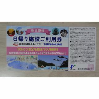 箱根小涌園　ユネッサン　下田海中水族館　ペア利用券　藤田観光　株主優待券　1枚(プール)