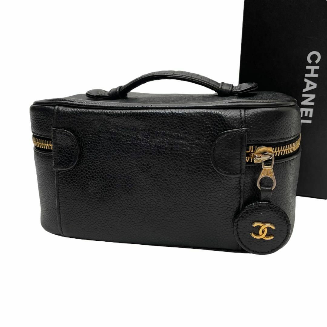 CHANEL(シャネル)のシャネル キャビアスキン レザー バニティ ポーチ ハンド バッグ ココマーク その他のその他(その他)の商品写真