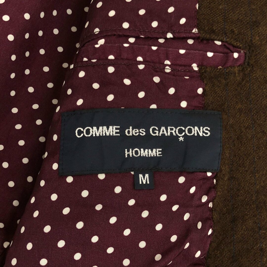 COMME des GARCONS HOMME(コムデギャルソンオム)のCOMME des GARCONS HOMME コムデギャルソンオム 11AW ウール縮絨 ストライプテーラードジャケット HH-J001 ブラウン M メンズのジャケット/アウター(テーラードジャケット)の商品写真