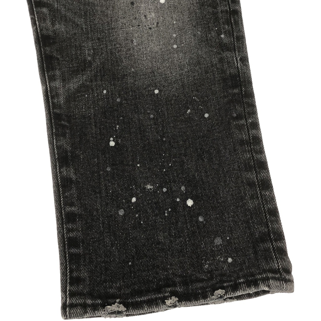 MIHARAYASUHIRO(ミハラヤスヒロ)のMIHARA YASUHIRO ミハラヤスヒロ ペイント加工クロップドデニムパンツ 91022159 ブラック S メンズのパンツ(デニム/ジーンズ)の商品写真