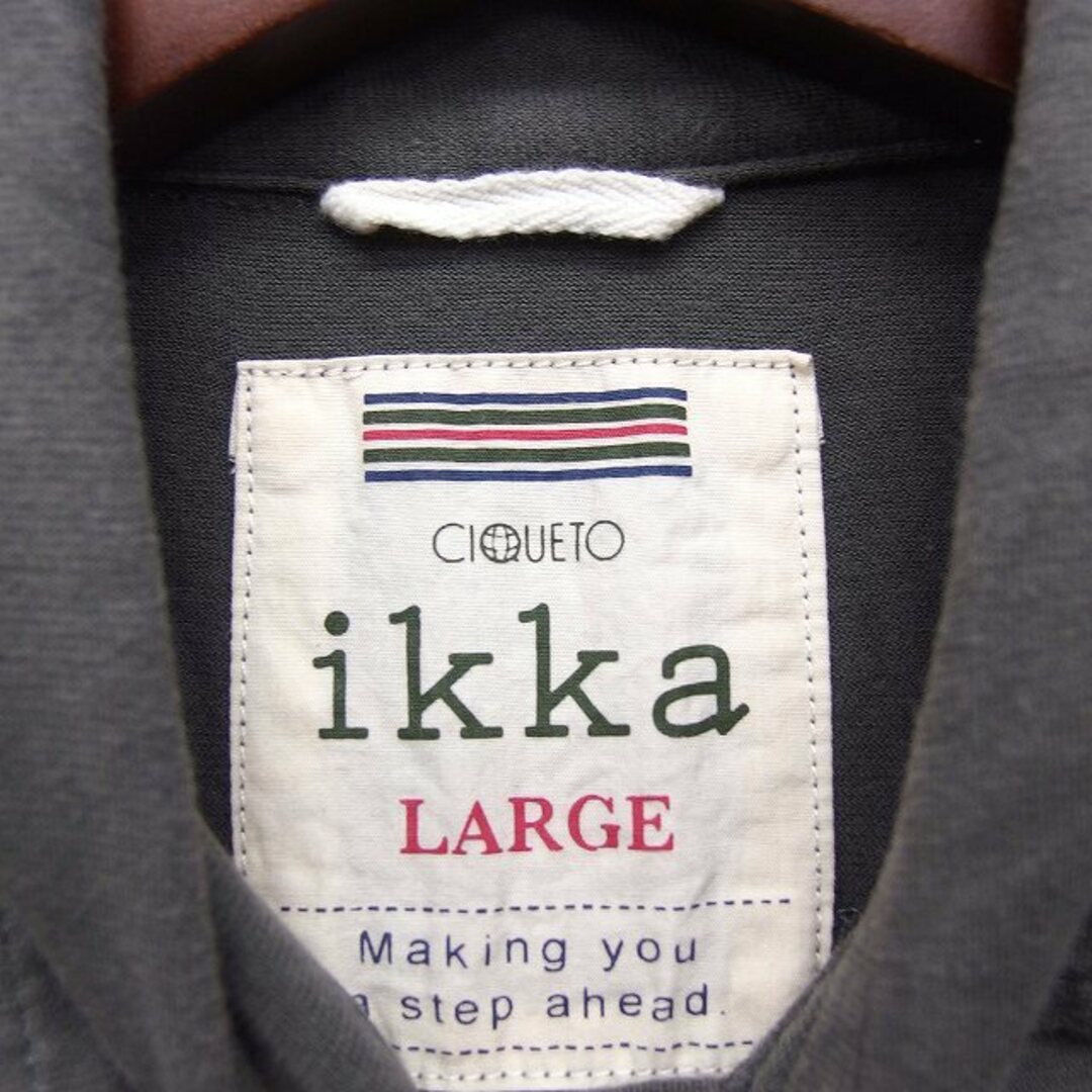 ikka(イッカ)のイッカ ikka 半袖 ポロシャツ チマヨ柄 コットン 綿 L チャコールグレー メンズのトップス(ポロシャツ)の商品写真