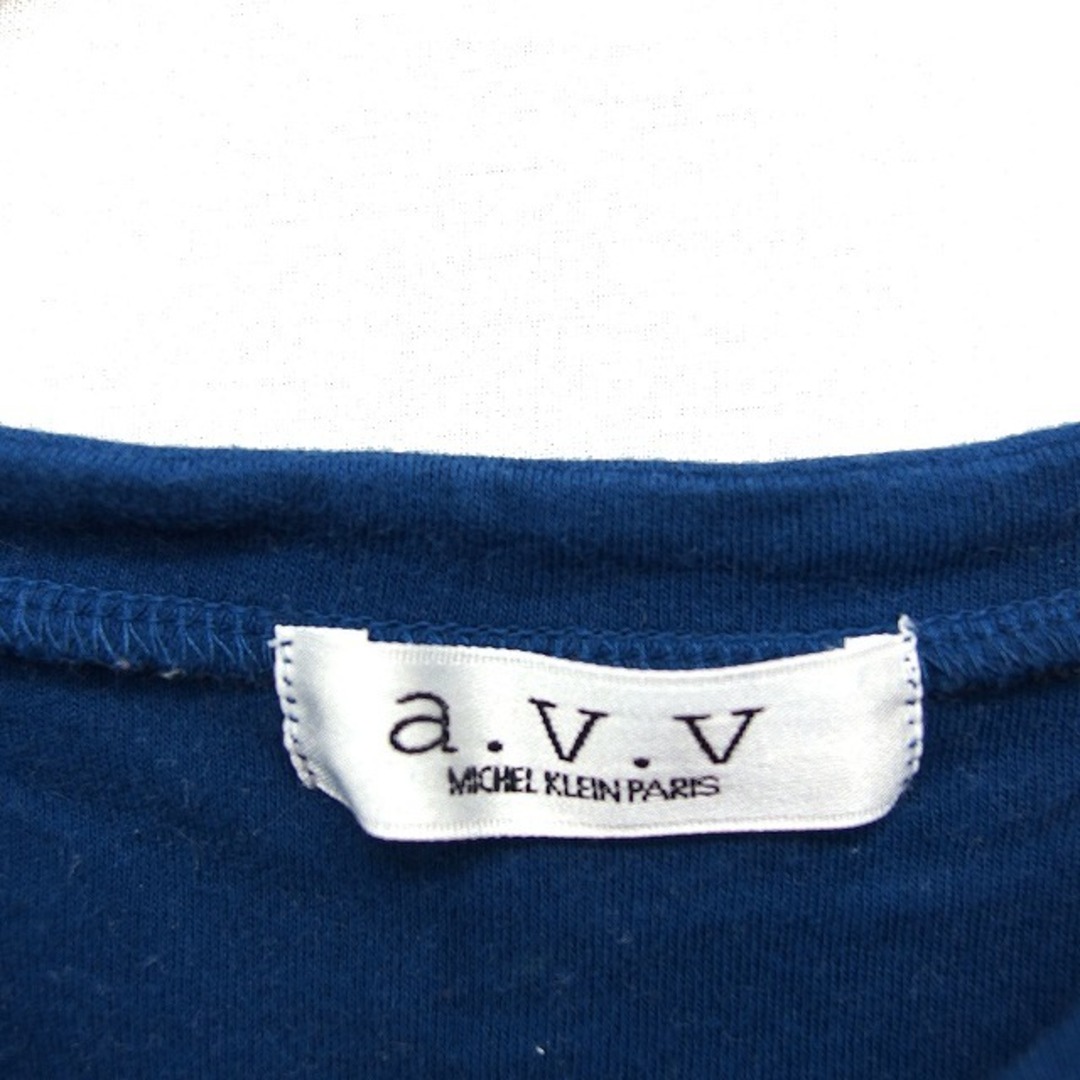 a.v.v(アーヴェヴェ)のアー・ヴェ･ヴェ ミッシェルクラン a.v.v 半袖 カットソー Tシャツ 紺 レディースのトップス(カットソー(半袖/袖なし))の商品写真
