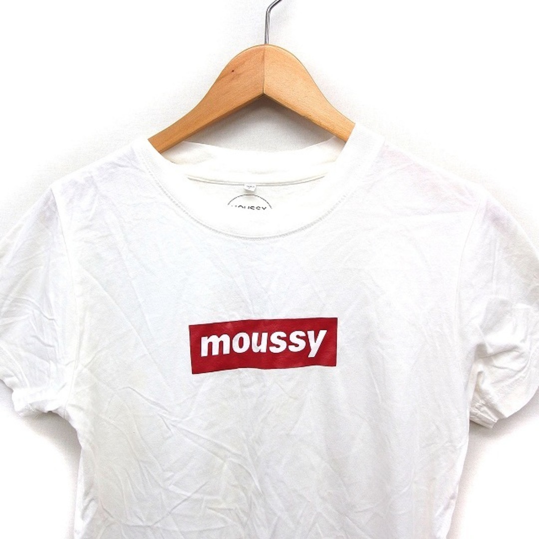 moussy(マウジー)のマウジー moussy ロゴプリントTシャツ カットソー 半袖 丸首 コットン レディースのトップス(Tシャツ(半袖/袖なし))の商品写真
