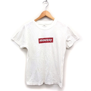 マウジー(moussy)のマウジー moussy ロゴプリントTシャツ カットソー 半袖 丸首 コットン(Tシャツ(半袖/袖なし))