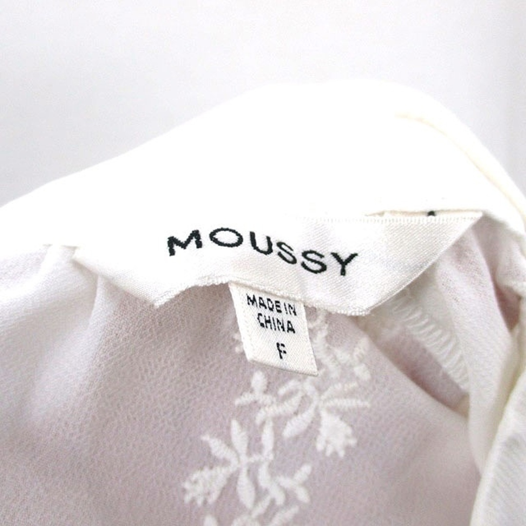 moussy(マウジー)のマウジー moussy ブラウス シャツ ティアード袖 半袖 刺繍 F ホワイト レディースのトップス(シャツ/ブラウス(半袖/袖なし))の商品写真