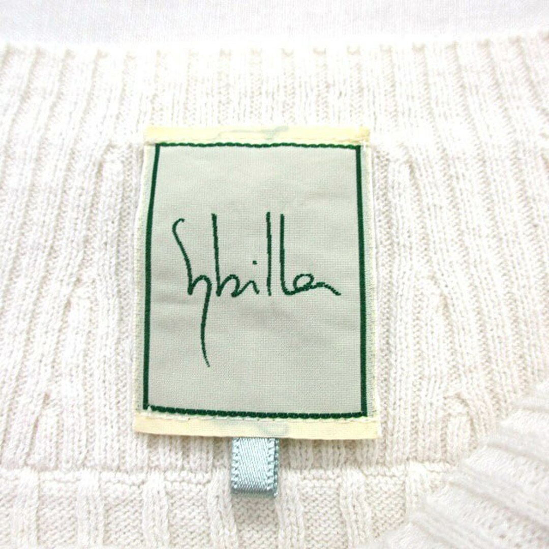 Sybilla(シビラ)のシビラ SYBILLA リブ ニット セーター 五分袖 コットン シンプル M レディースのトップス(ニット/セーター)の商品写真