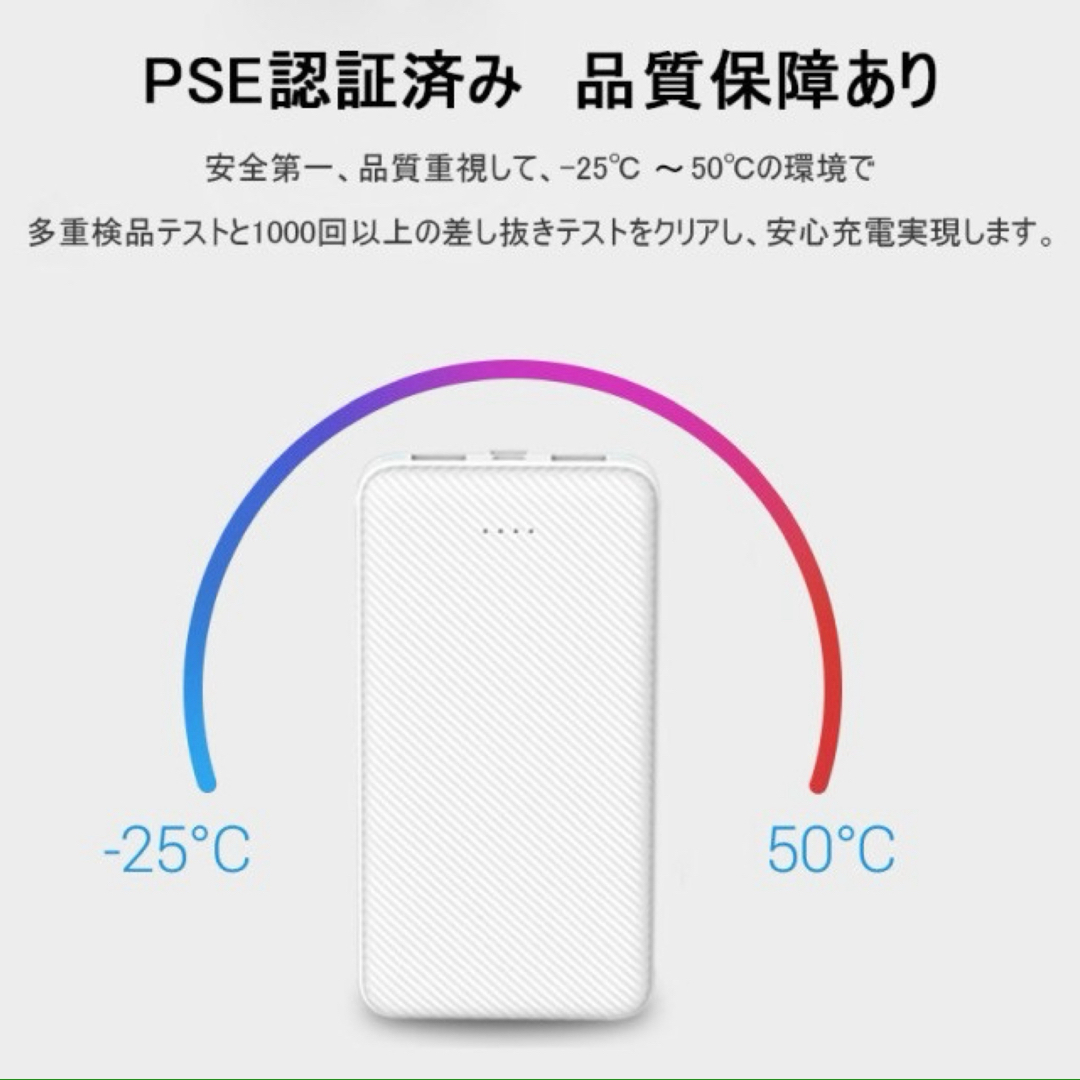 モバイルバッテリー　大容量　12000mAh 【J32】 #318 スマホ/家電/カメラのスマートフォン/携帯電話(バッテリー/充電器)の商品写真