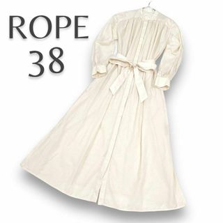 ROPE’ - ROPE ロペ 洗えるナイロンコットン シャツワンピース ホワイト ワンピース