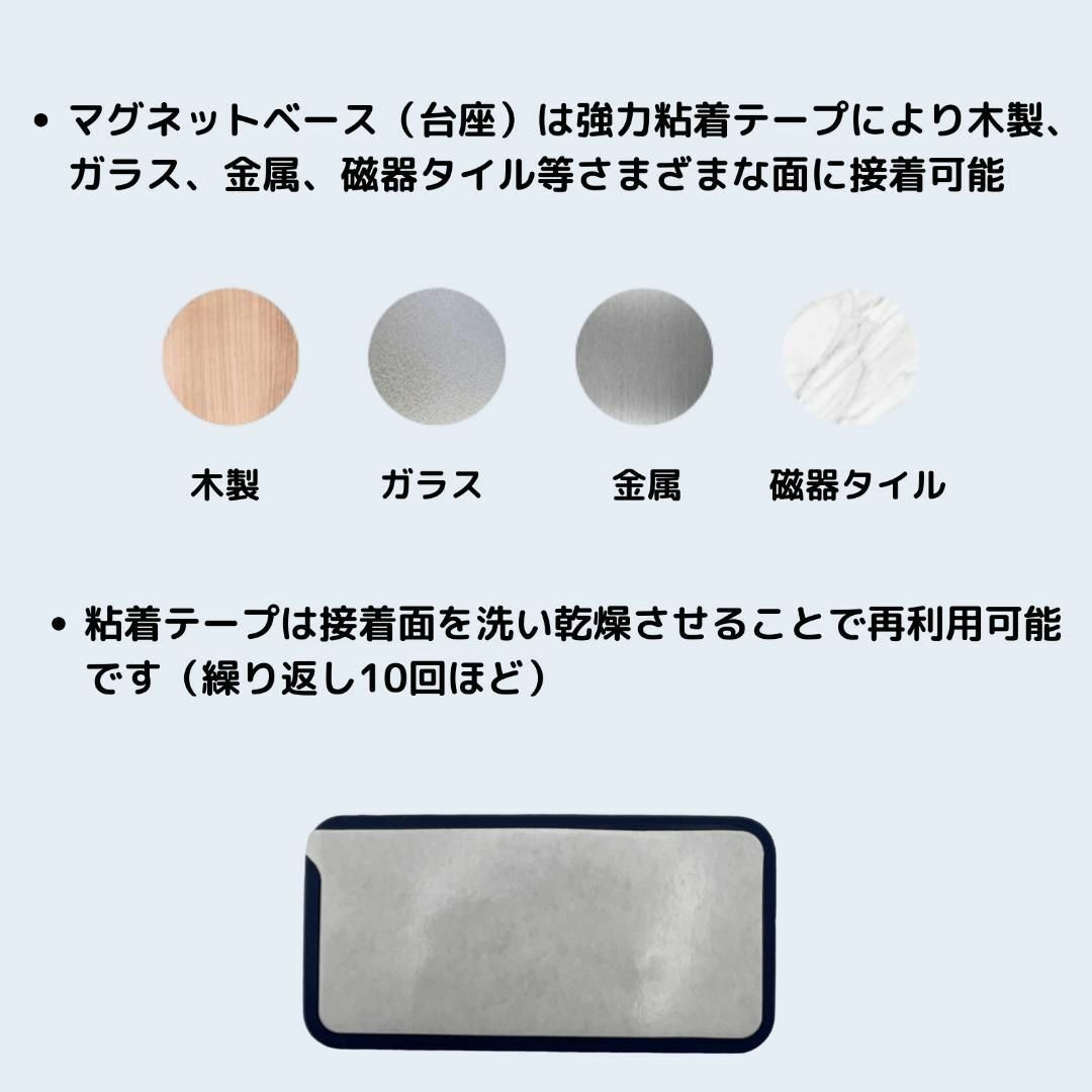 【ブルー】ケーブルホルダー マグネット ケーブルクリップ 強力粘着 クリップ５個 インテリア/住まい/日用品の文房具(その他)の商品写真