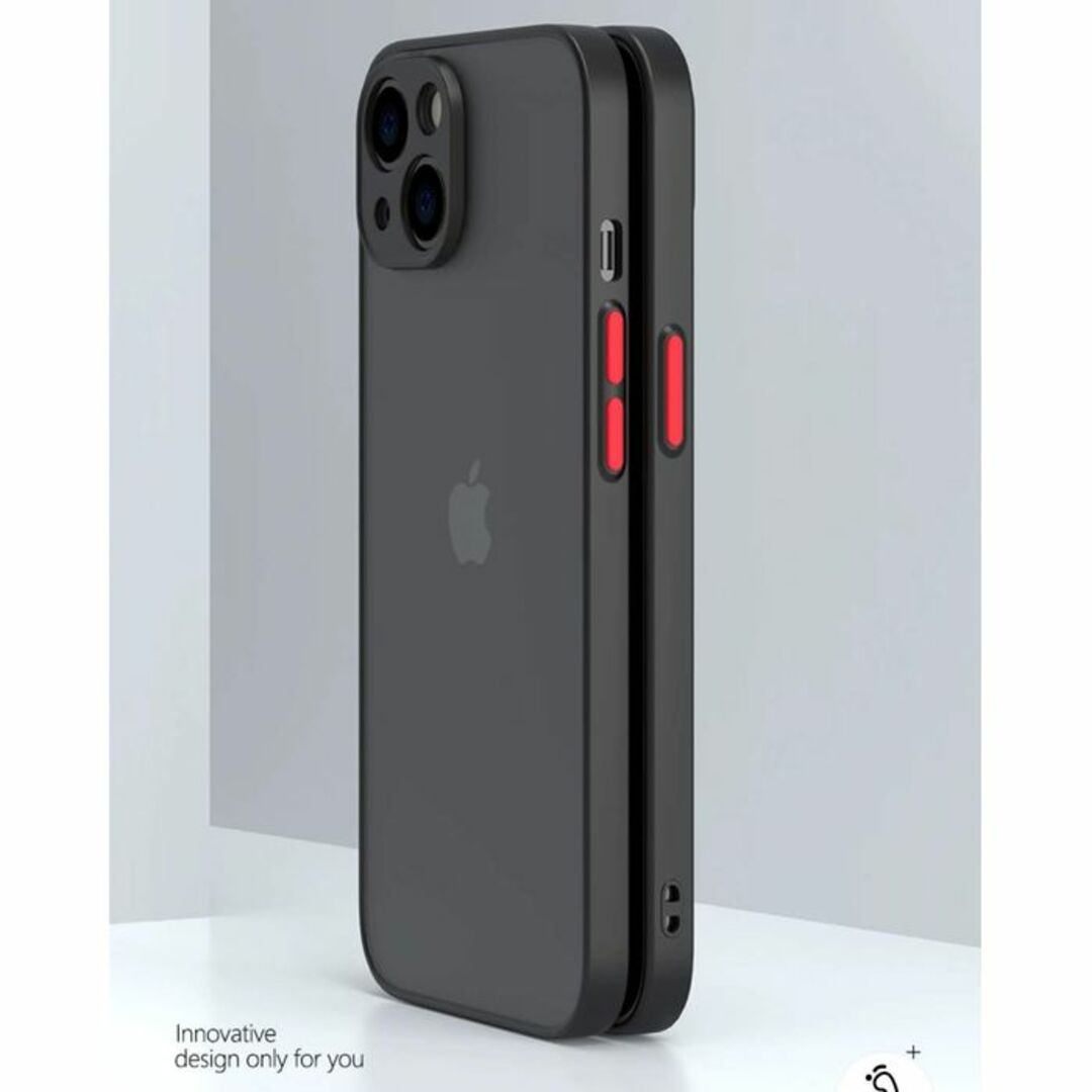 iphone15plusケースお洒落マット　ブラック黒　軽量 耐衝撃 294 スマホ/家電/カメラのスマホアクセサリー(iPhoneケース)の商品写真