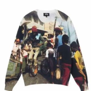 ステューシー(STUSSY)のSTUSSY PETER TOSH PRINT SWEATERニット スウェット(ニット/セーター)