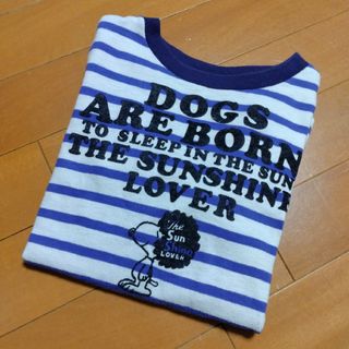 デニムダンガリー☆ボーダーアフロスヌーピー  Tシャツ  130センチ