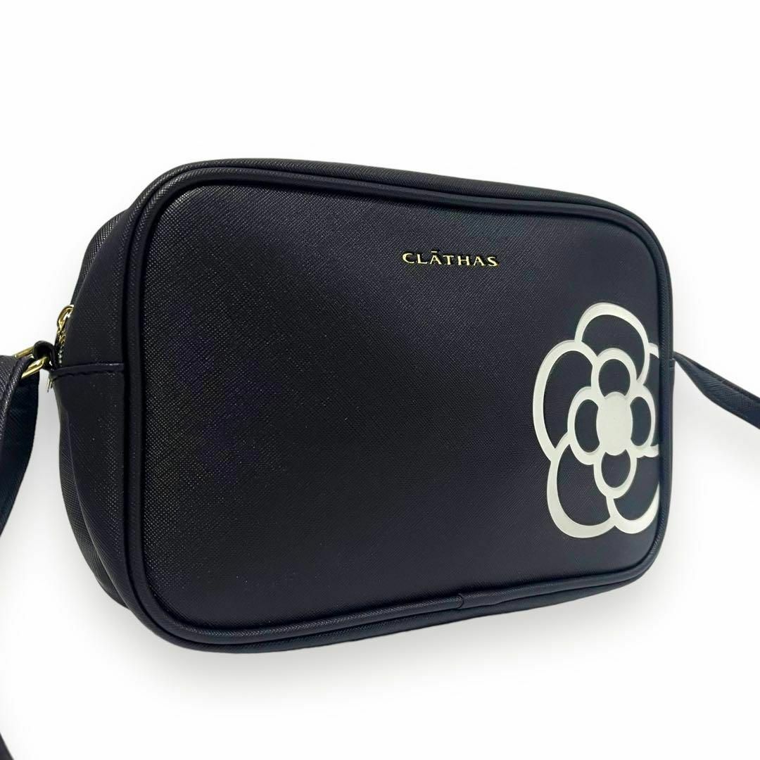 CLATHAS(クレイサス)の✨美品✨ クレイサス ショルダーバッグ ミニバッグ 花柄 ブラック 589 レディースのバッグ(ショルダーバッグ)の商品写真