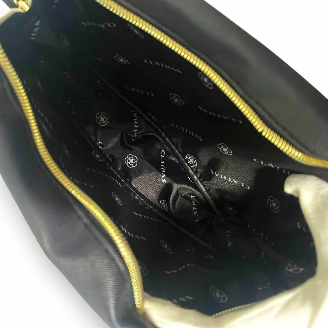 CLATHAS(クレイサス)の✨美品✨ クレイサス ショルダーバッグ ミニバッグ 花柄 ブラック 589 レディースのバッグ(ショルダーバッグ)の商品写真