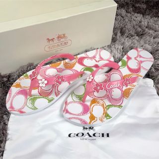 COACH - 【新品！箱付】コーチ ビーチサンダル お花のモチーフ マルチカラー 訳あり