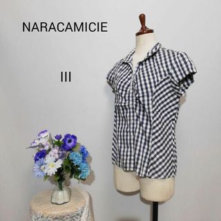 ナラカミーチェ(NARACAMICIE)のナラカミーチェ　極上美品　半袖シャツ　チェック柄　LL(シャツ/ブラウス(半袖/袖なし))