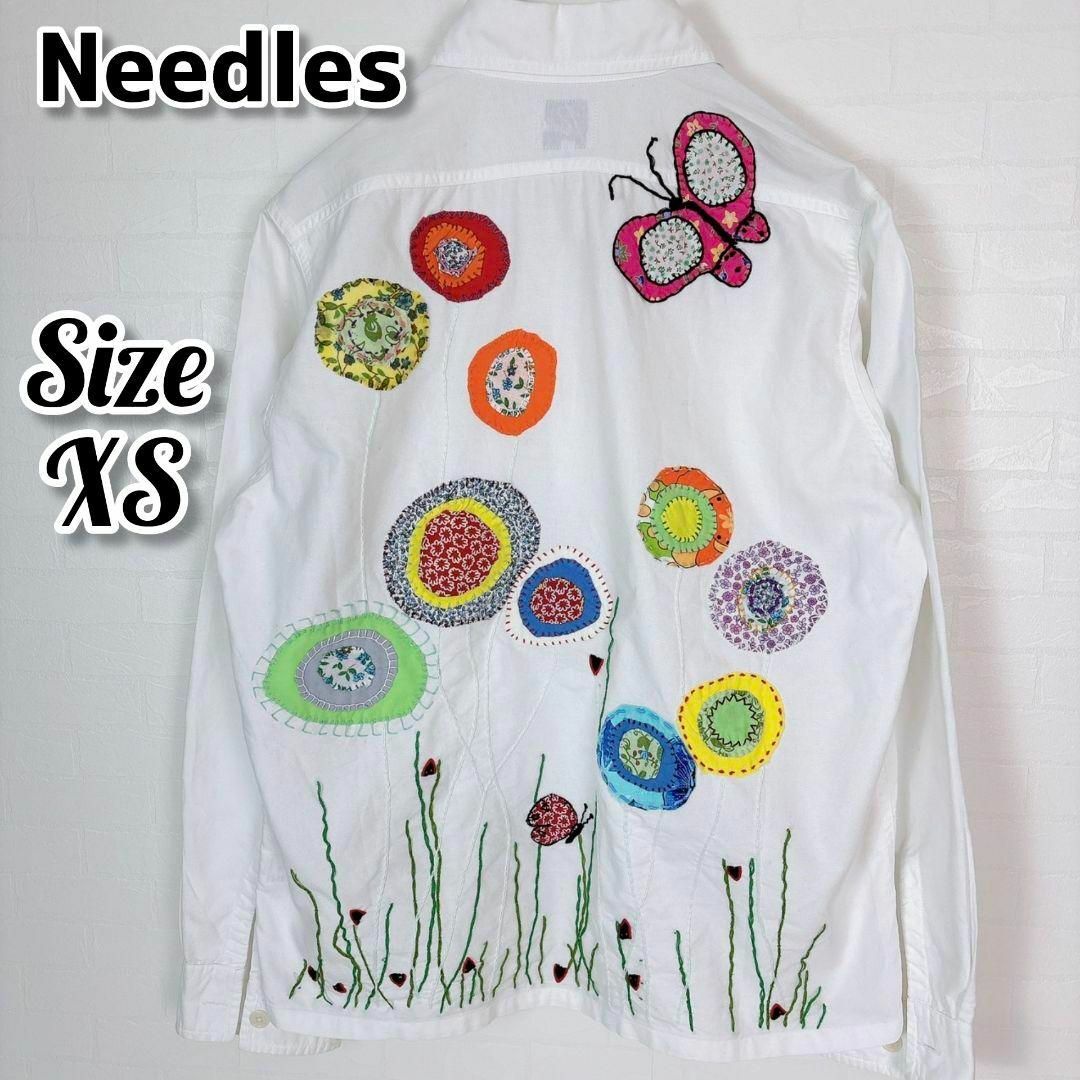 Needles(ニードルス)の【極美品 超希少】Needlesニードルス パピヨン 総柄 刺繍 パッチワーク メンズのトップス(Tシャツ/カットソー(七分/長袖))の商品写真