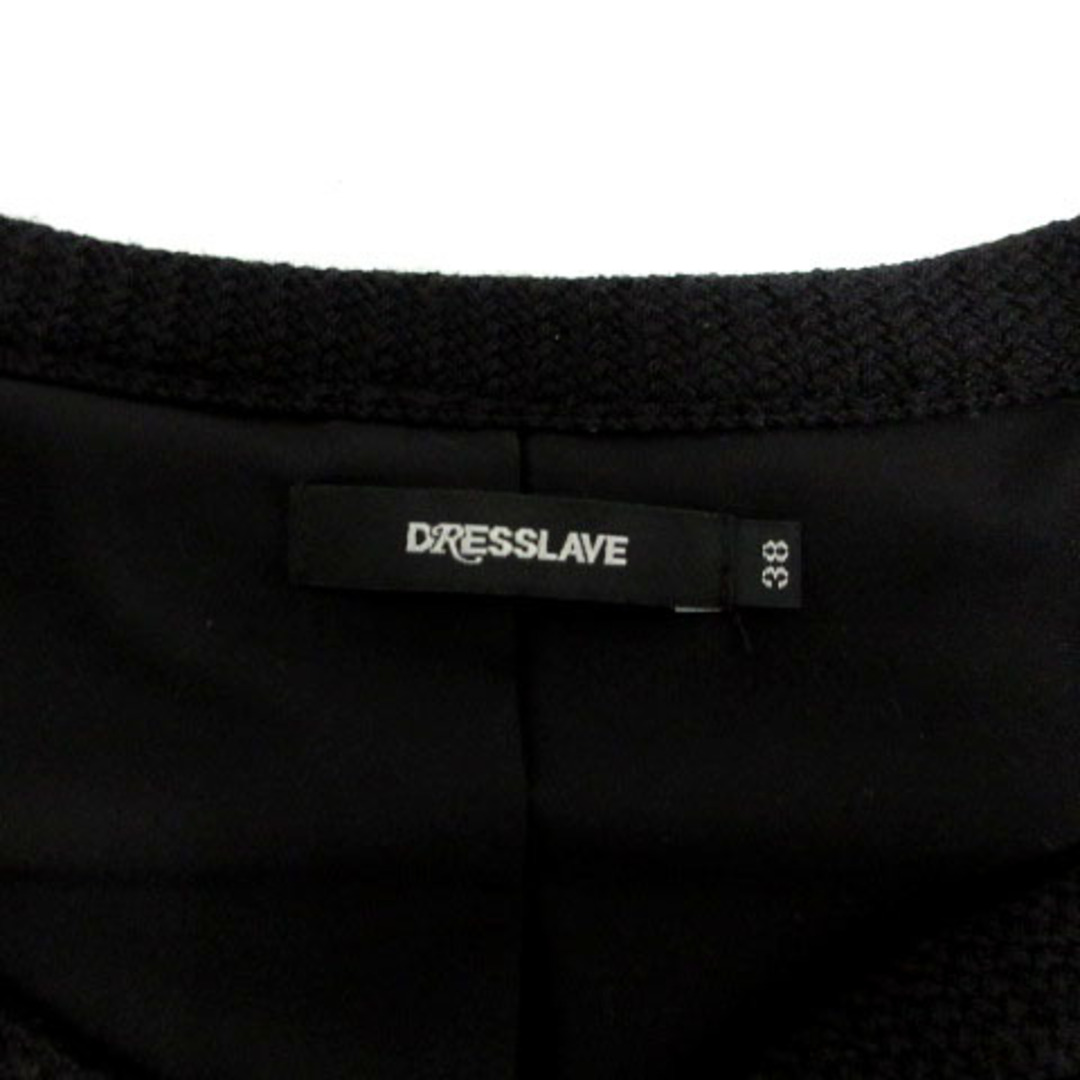DRESSLAVE(ドレスレイブ)のドレスレイブ ジャケット フォーマル ノーカラー 日本製 ツイード 黒 白 38 レディースのジャケット/アウター(その他)の商品写真