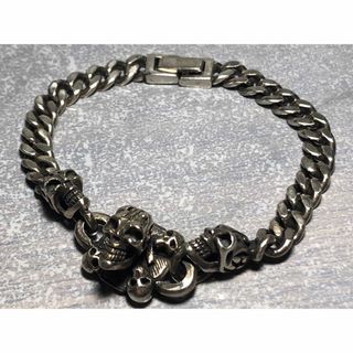 シルバーアクセサリー　スカル　ブレスレット　　silver 925(ブレスレット)