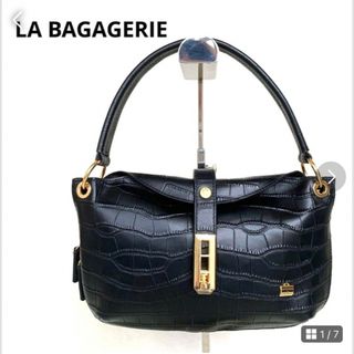 LA BAGAGERIE - LA BAGAGERIE クロコ型押し ハンドバッグ 未使用品