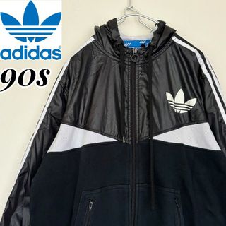 adidas - adidas アディダス　90s モノトーントレフォイルロゴ　ナイロンジャケット