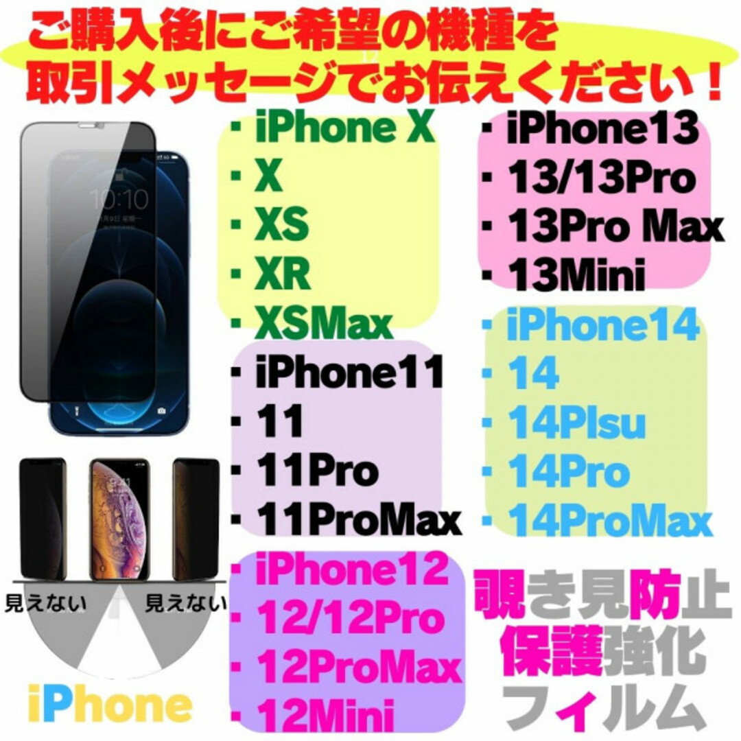 iPhone 14 専用 保護フィルム 覗き見防止 ガラスフィルム 13 スマホ/家電/カメラのスマホアクセサリー(保護フィルム)の商品写真