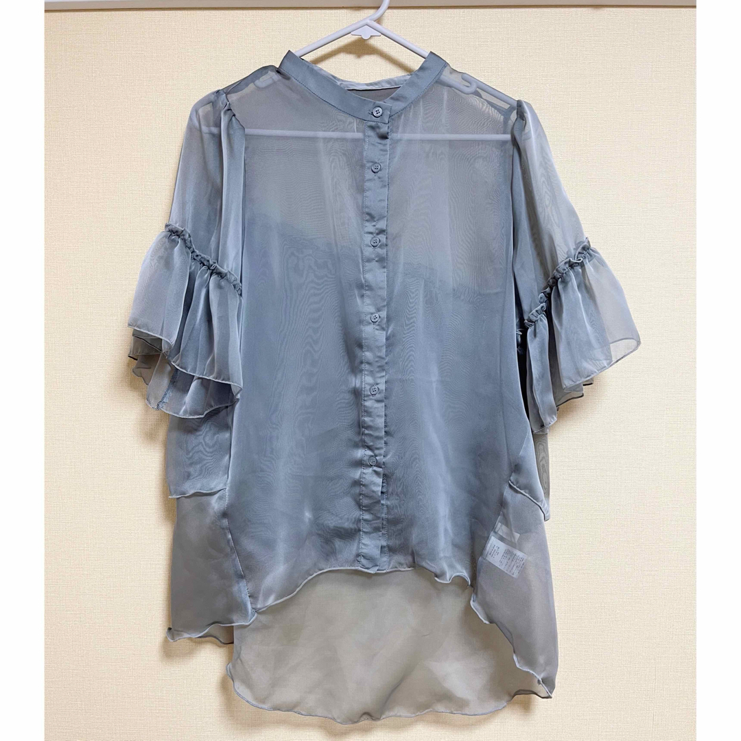 idem back tiered chiffon blouse レディースのトップス(シャツ/ブラウス(半袖/袖なし))の商品写真