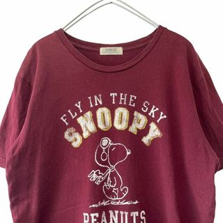 ピーナッツ(PEANUTS)のPEANUTS スヌーピーロゴプリント半袖Tシャツ/メンズL g3(Tシャツ/カットソー(半袖/袖なし))