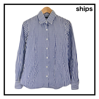 シップス(SHIPS)のシップス　ボーダーシャツ　トップス　レディース　日本製　コットン　綿　Mサイズ(シャツ/ブラウス(長袖/七分))