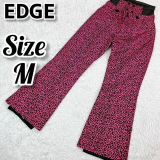 68【美品】EDGE ピンク レオパード スノボウェア パンツ(ウエア/装備)