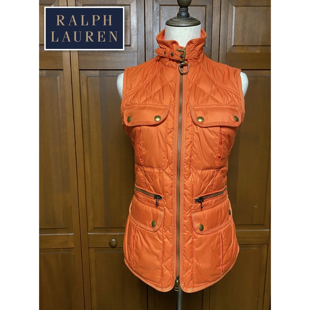 Ralph Lauren(ラルフローレン)の【美品】ラルフローレン ダウンベスト オレンジ S レディースのトップス(ベスト/ジレ)の商品写真