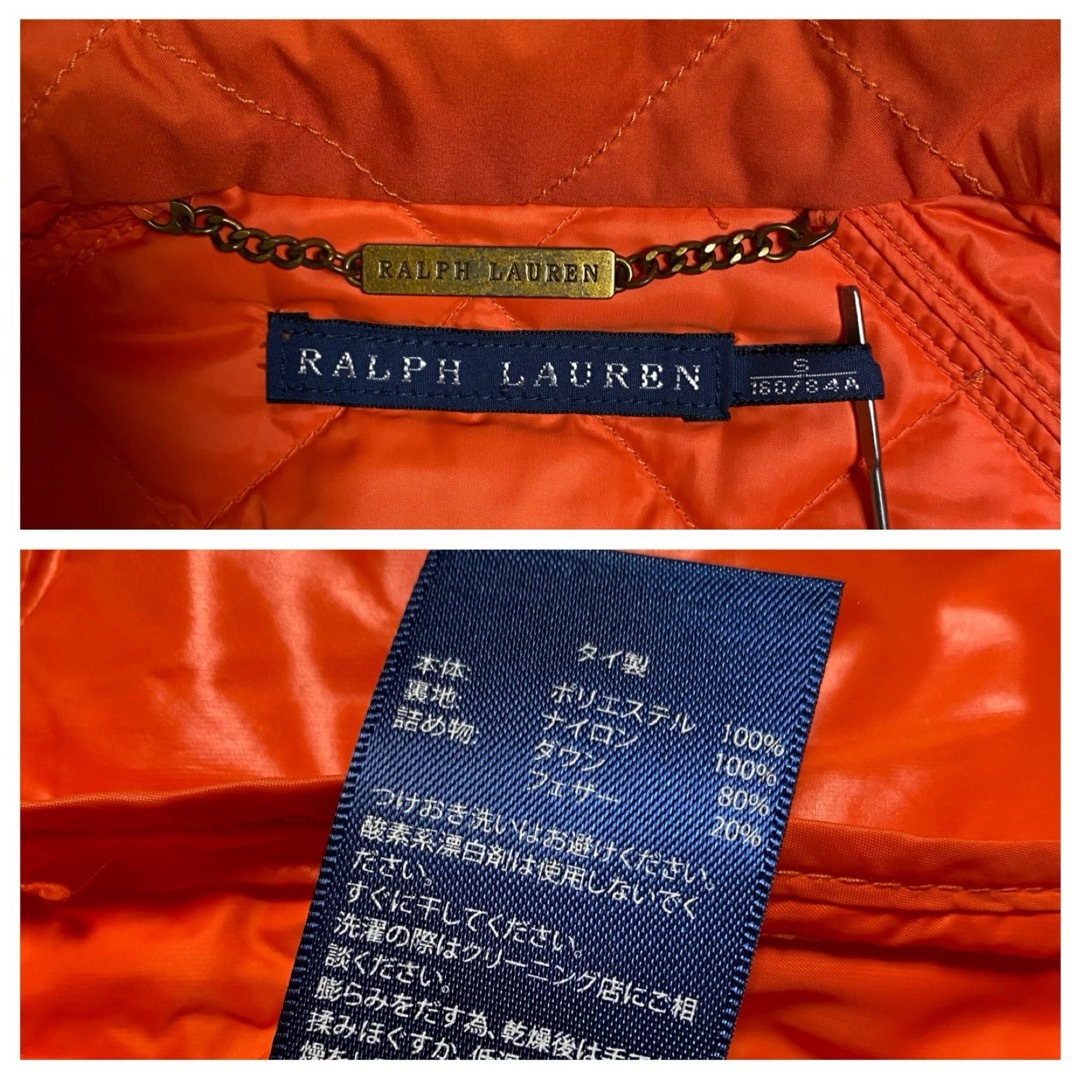 Ralph Lauren(ラルフローレン)の【美品】ラルフローレン ダウンベスト オレンジ S レディースのトップス(ベスト/ジレ)の商品写真