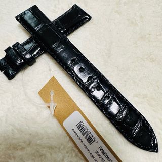 6495#18mm-16mmブラック★本物クロコダイル腕時計用ベルト(レザーベルト)